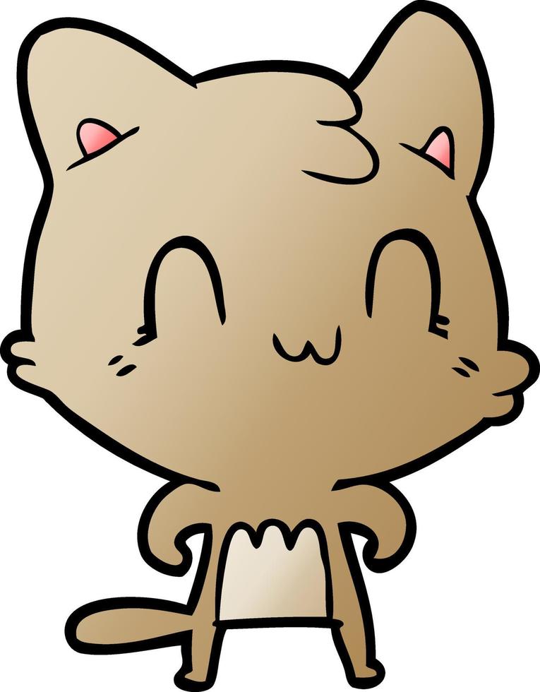 cartoon happy cat vector