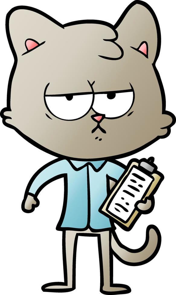 bored cartoon cat taking survey vector