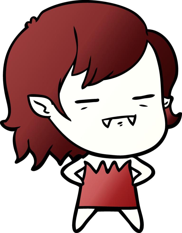 cartoon undead vampire girl vector