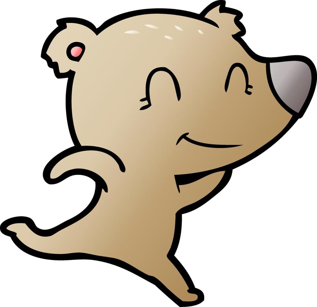 friendly bear running cartoon vector