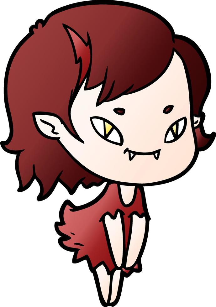 cartoon friendly vampire girl vector
