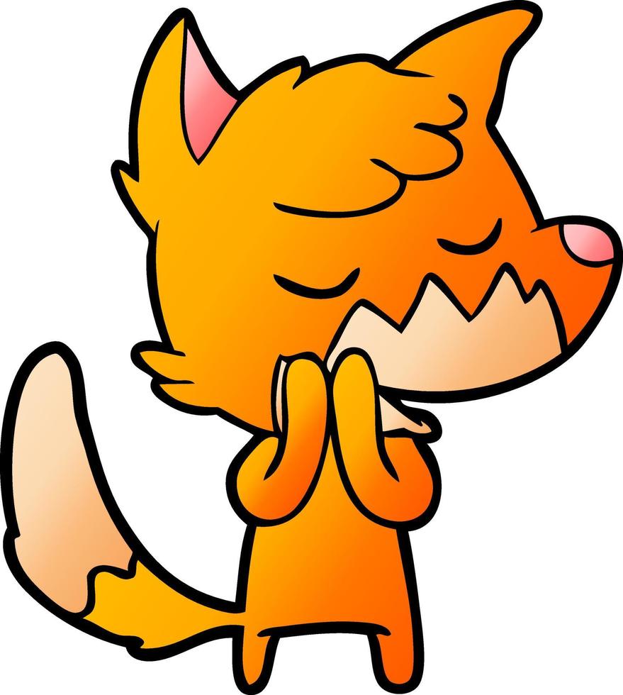 friendly cartoon fox vector