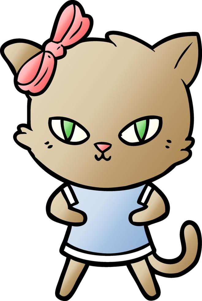 lindo gato de dibujos animados vector