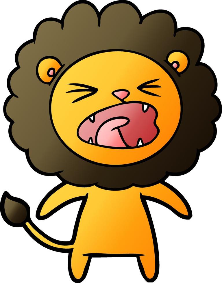 cartoon angry lion vector