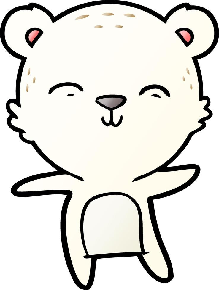 happy cartoon polar bear dancing vector