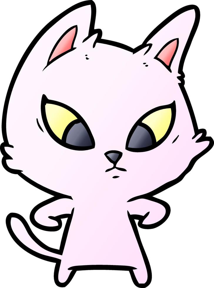 confused cartoon cat vector