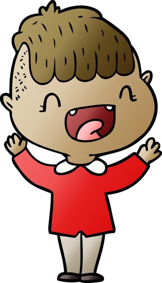cartoon happy boy laughing vector