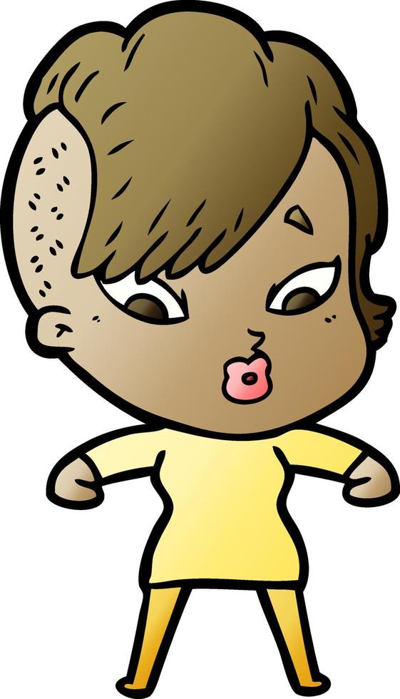 cartoon surprised girl vector