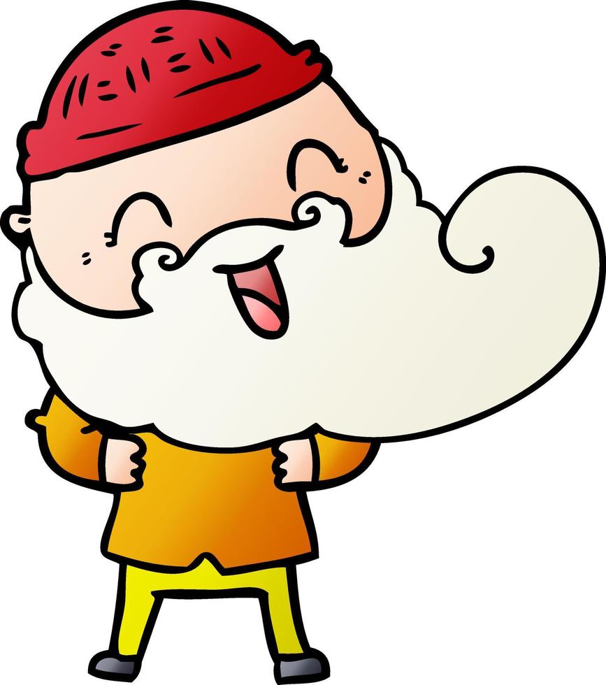 happy man with beard and winter hat vector