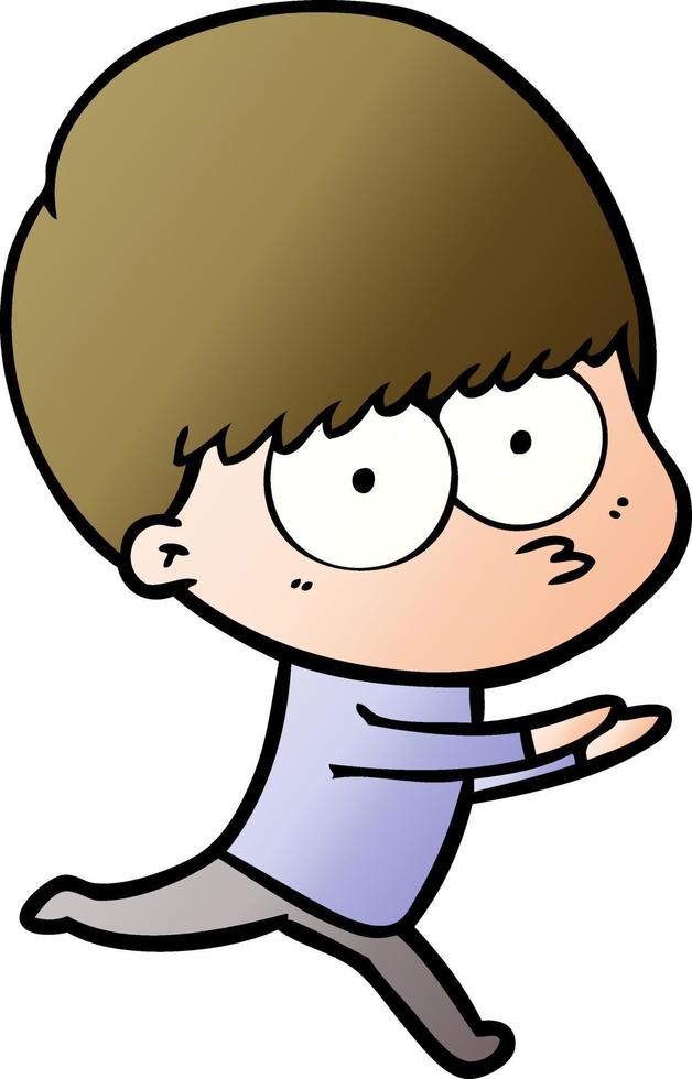 nervous cartoon boy vector