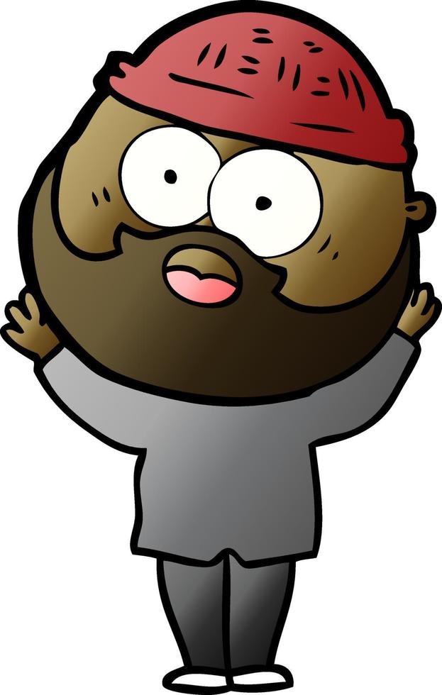 cartoon bearded man vector