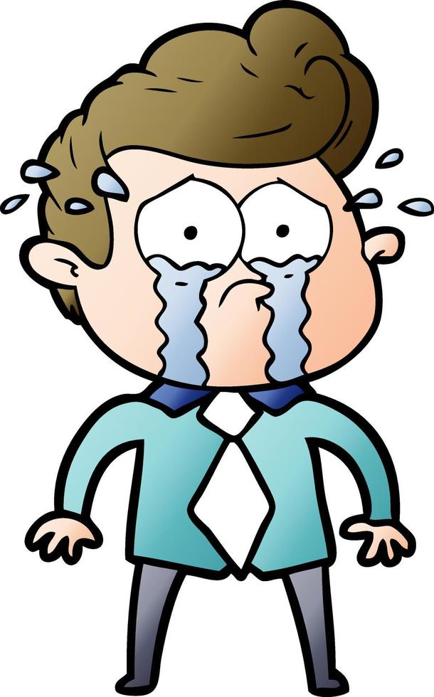 cartoon crying man vector