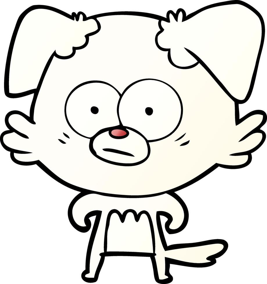 nervous dog cartoon vector