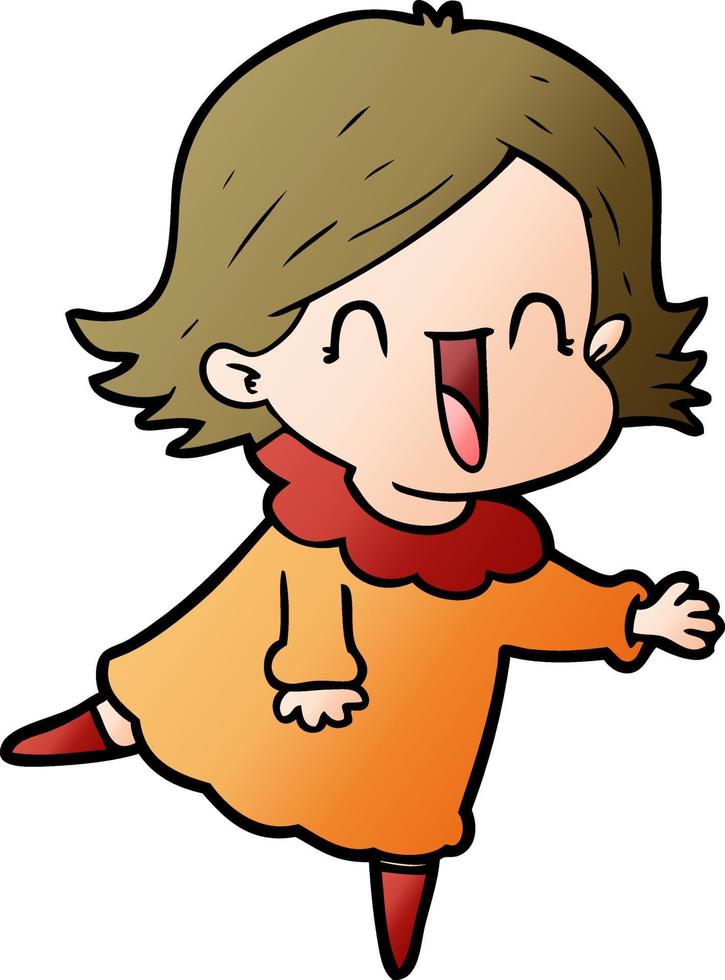 cartoon happy woman vector