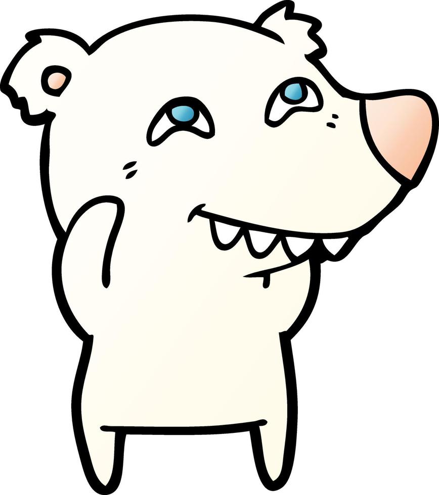 cartoon polar bear showing teeth vector