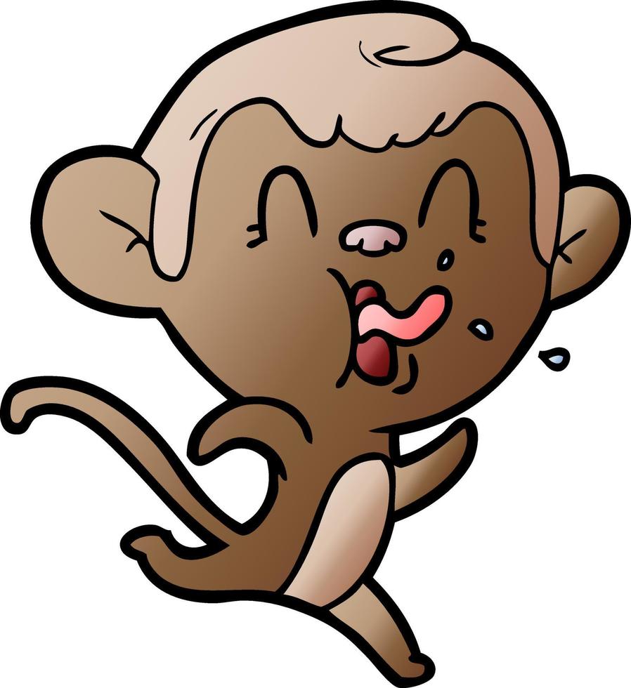 crazy cartoon monkey vector