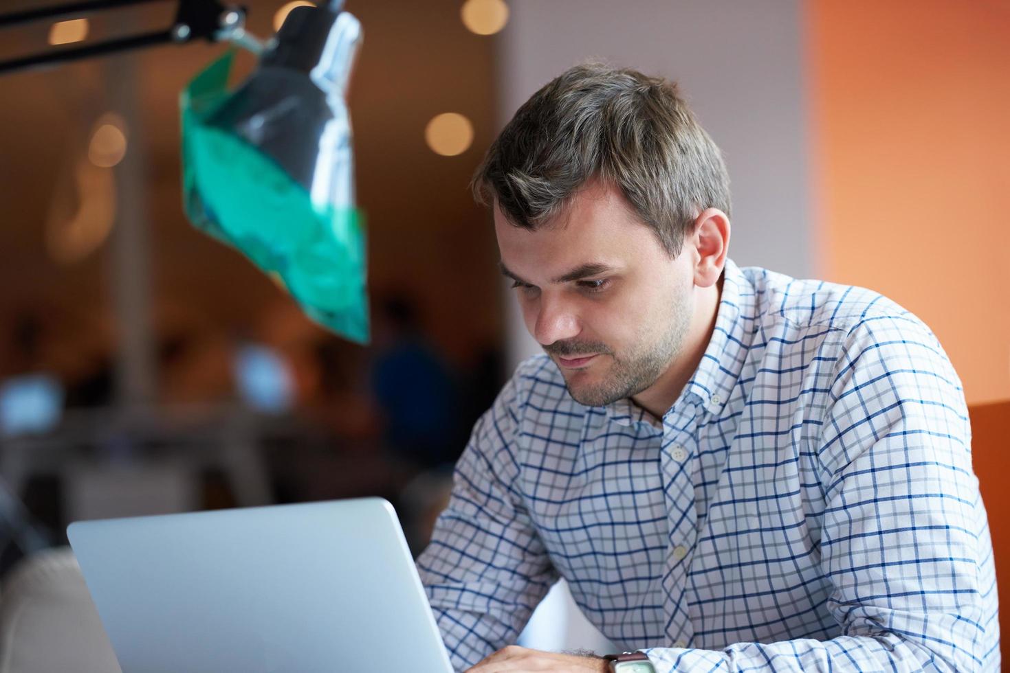 startup business, software developer working on computer photo