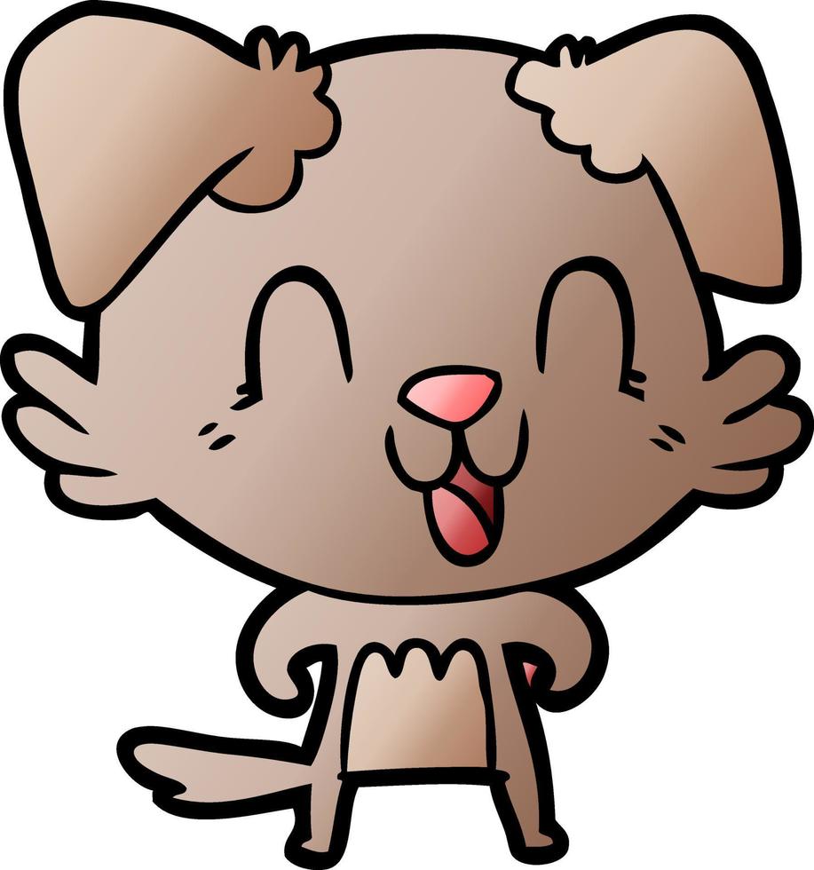 laughing cartoon dog vector