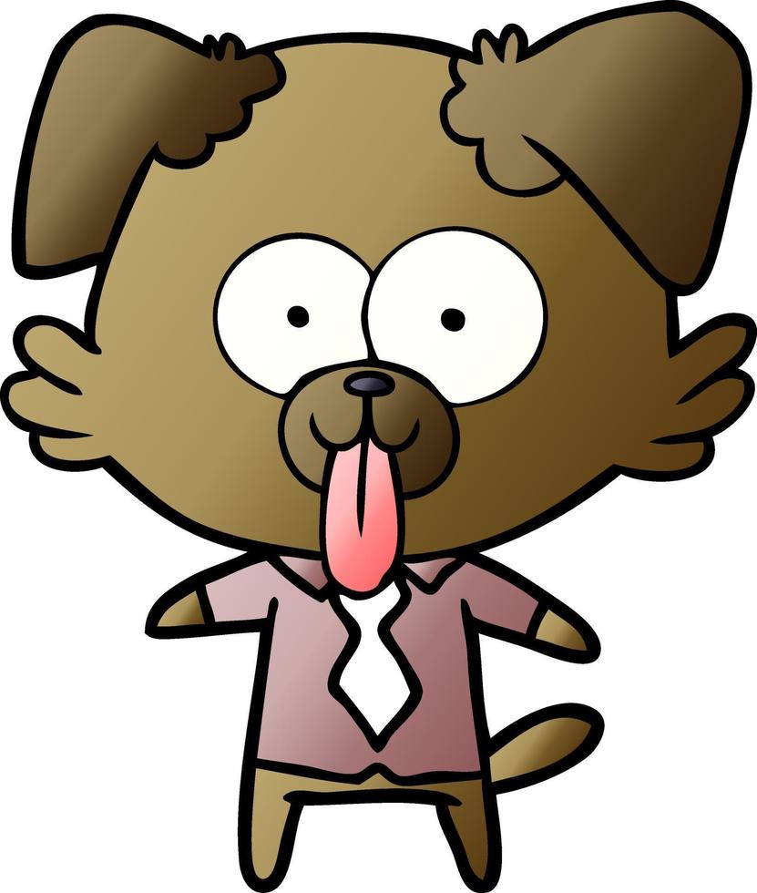 cartoon dog with tongue sticking out vector