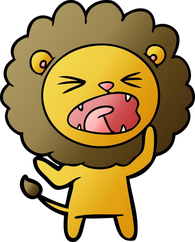 cartoon angry lion vector