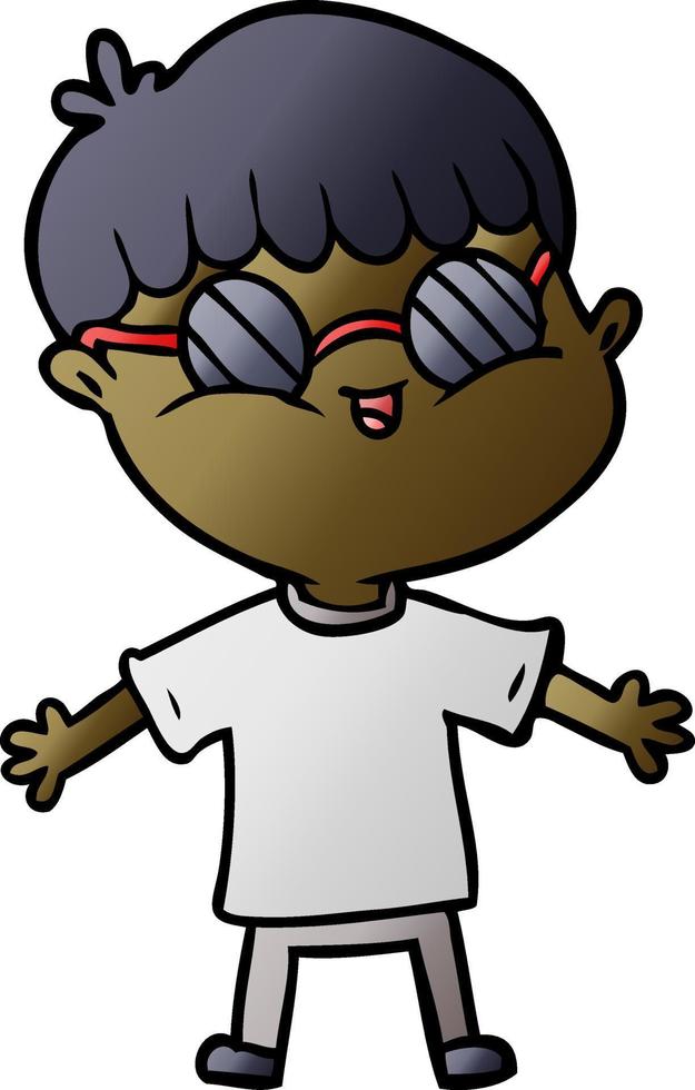 niño de dibujos animados con gafas vector