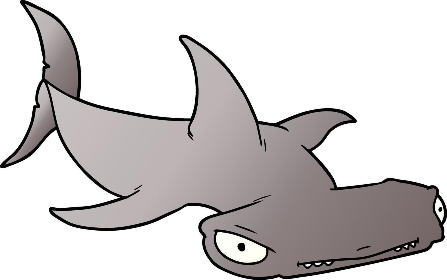 tiburón martillo de dibujos animados vector