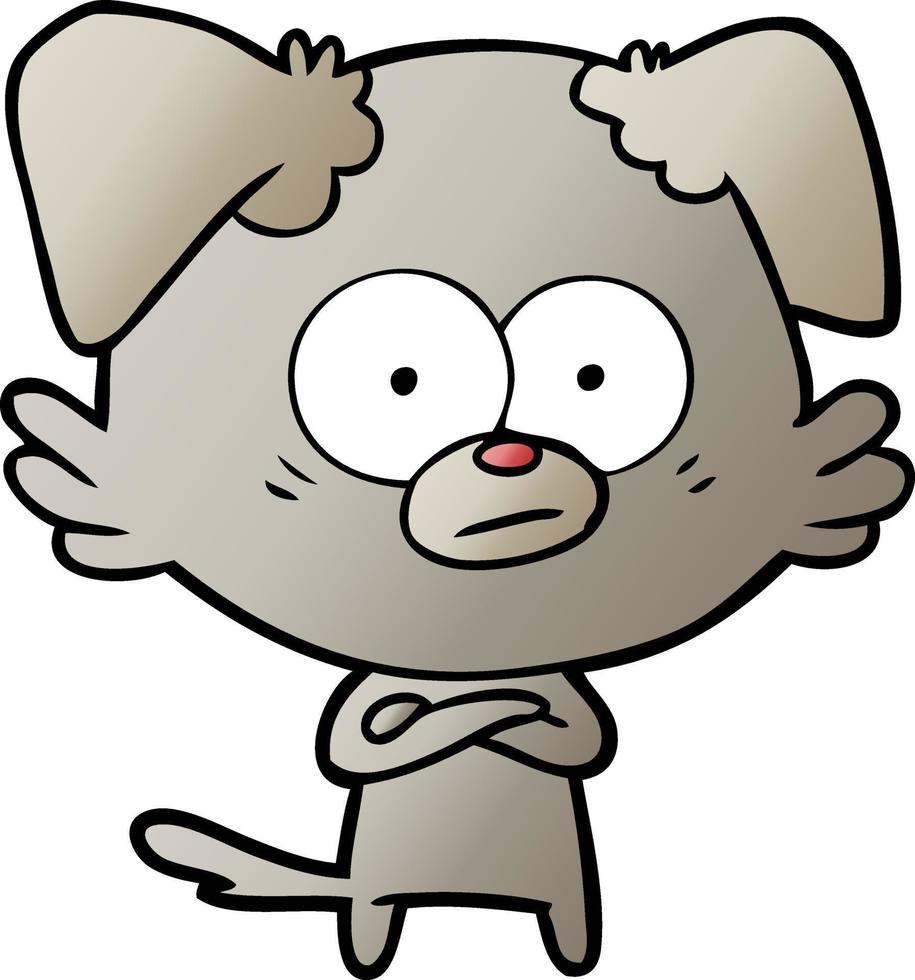 nervous dog cartoon vector