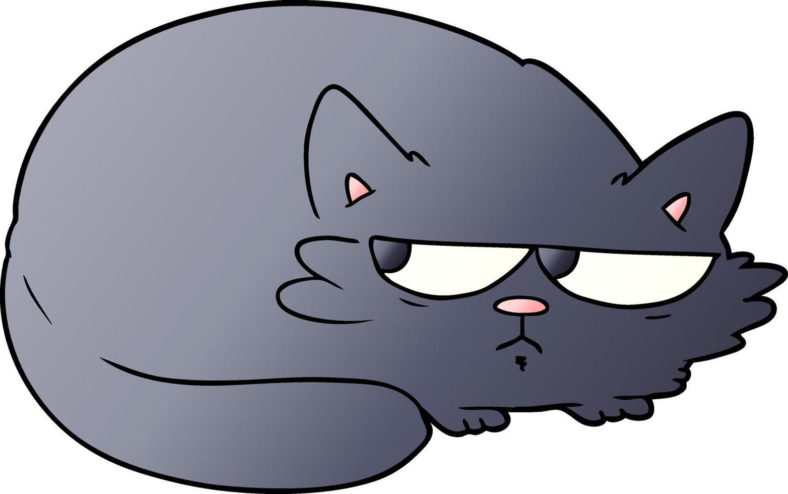 cartoon suspicious cat vector