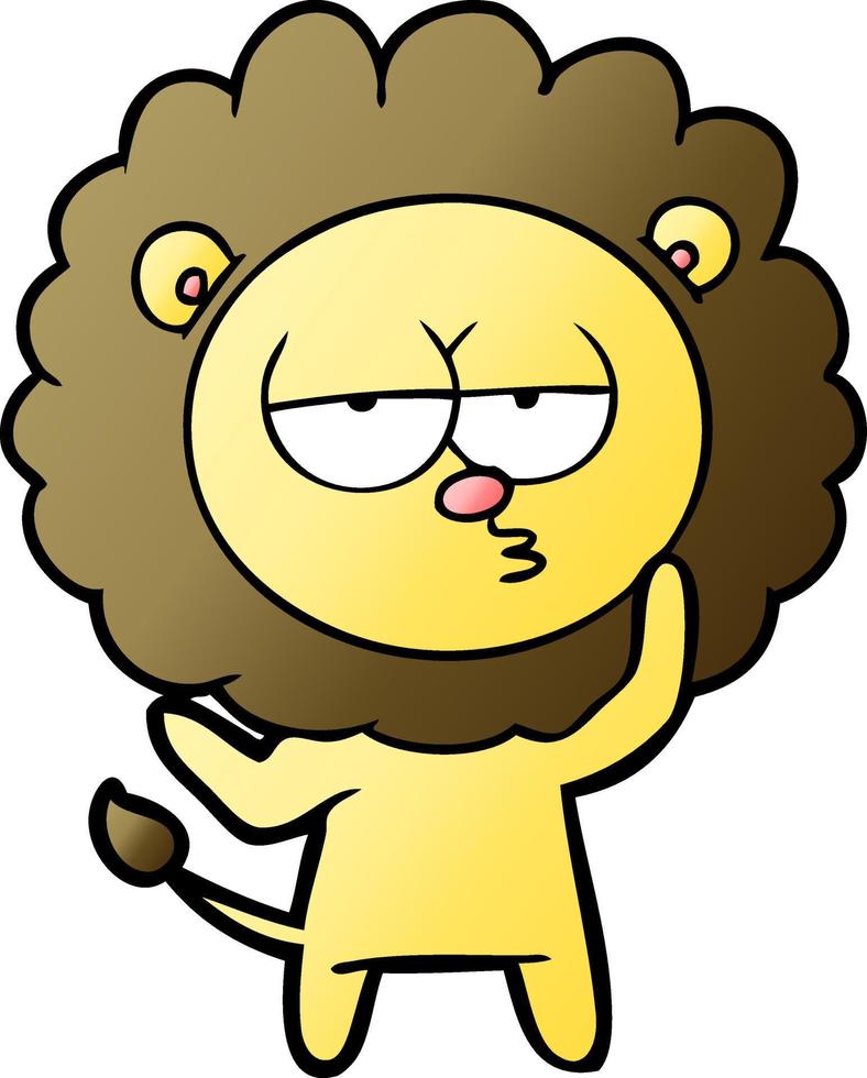 cartoon tired lion vector