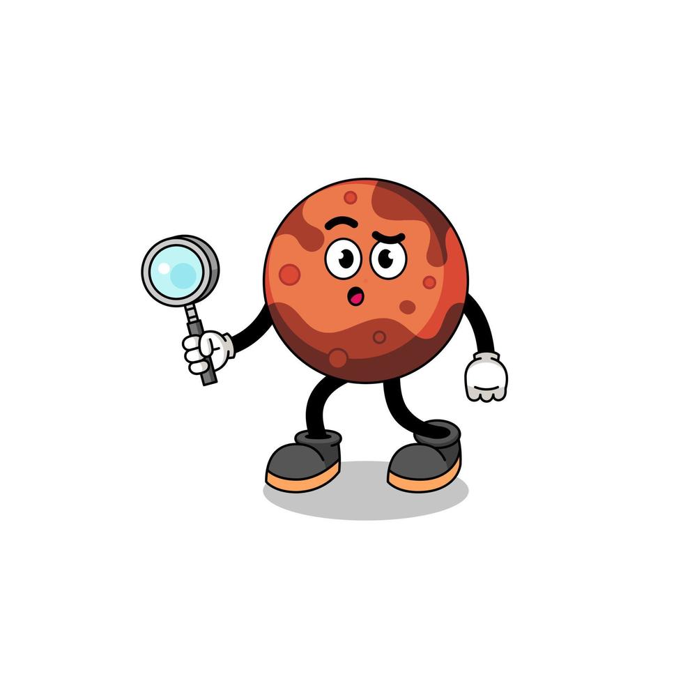 Mascot of mars planet searching vector