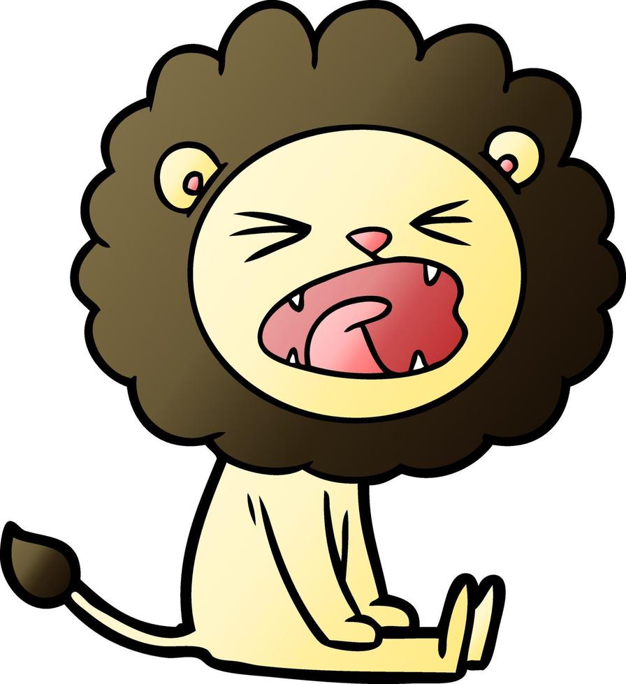 cartoon angry lion vector