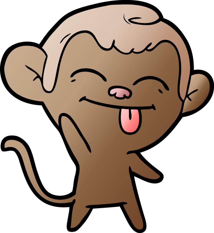funny cartoon monkey waving vector