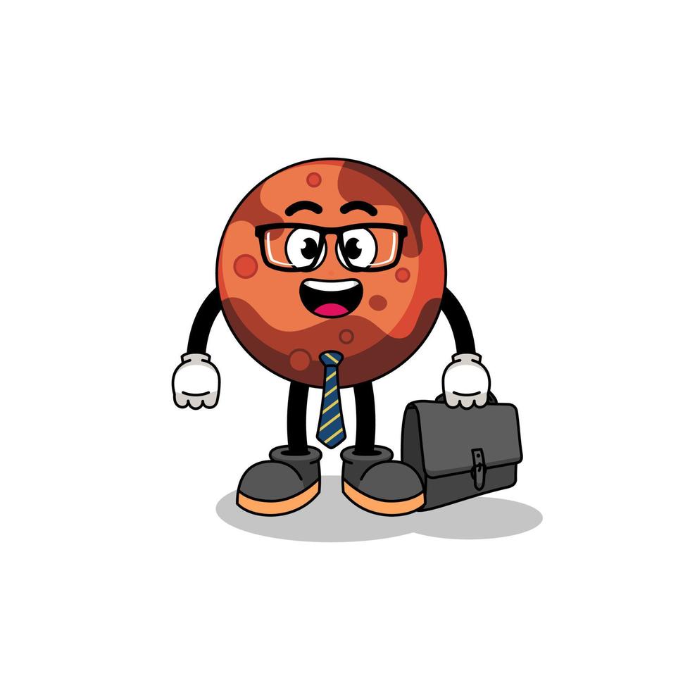 mars planet mascot as a businessman vector