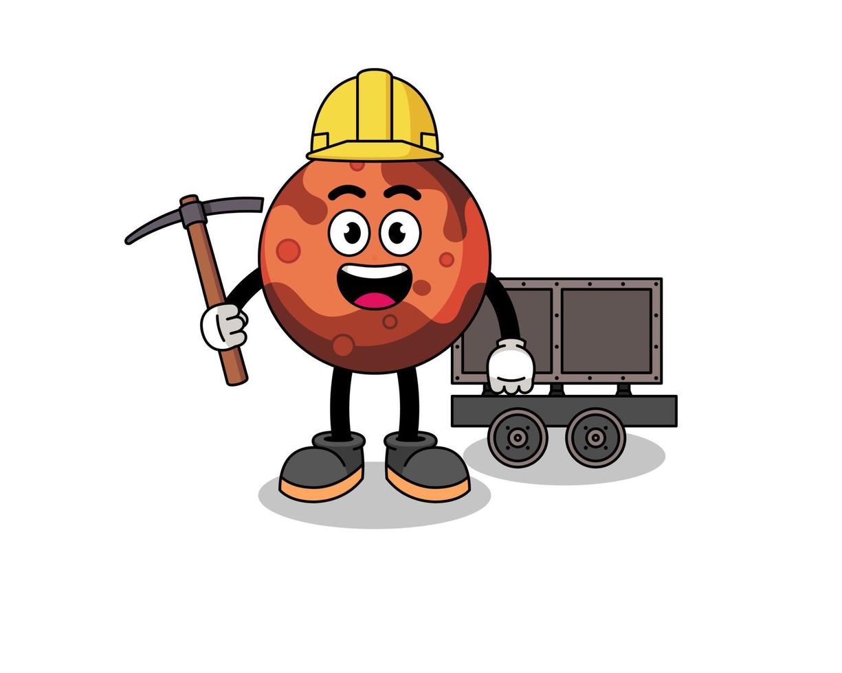 Mascot Illustration of mars planet miner vector