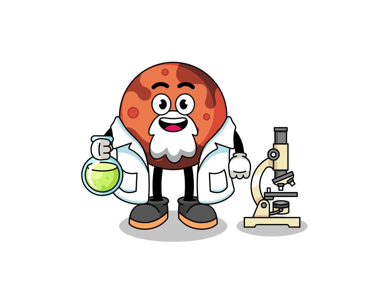 Mascot of mars planet as a scientist vector