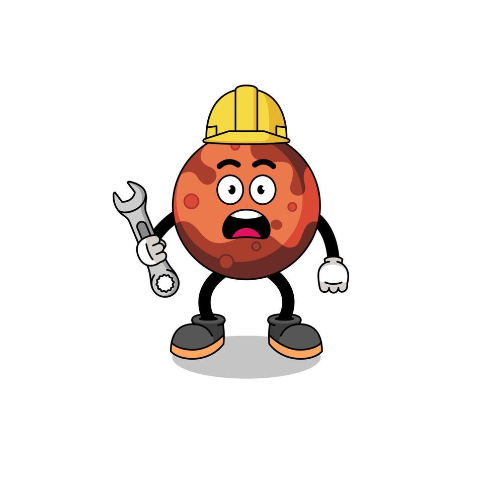 Character Illustration of mars planet with 404 error vector