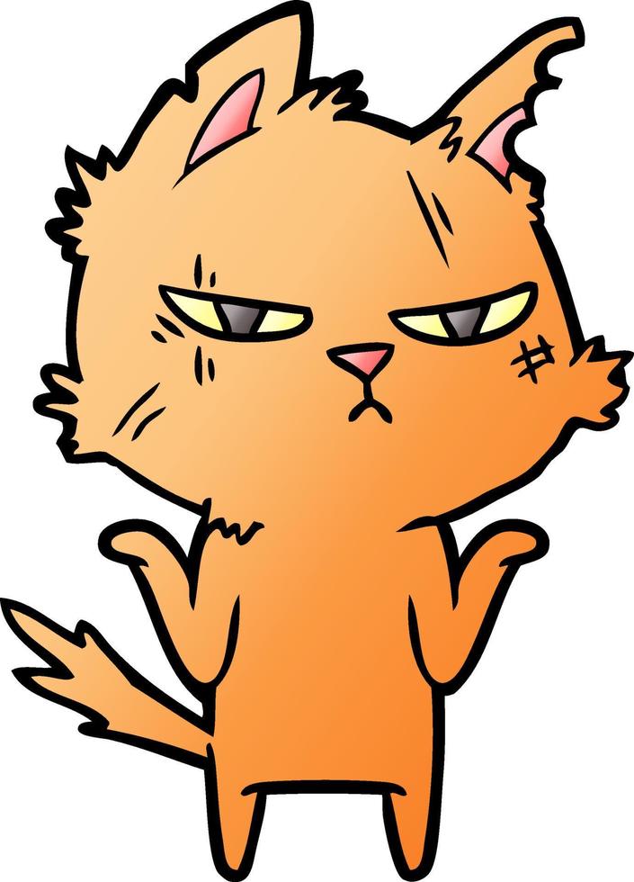 gato duro de dibujos animados vector
