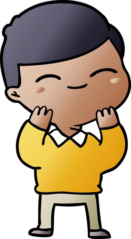 cartoon smiling boy vector