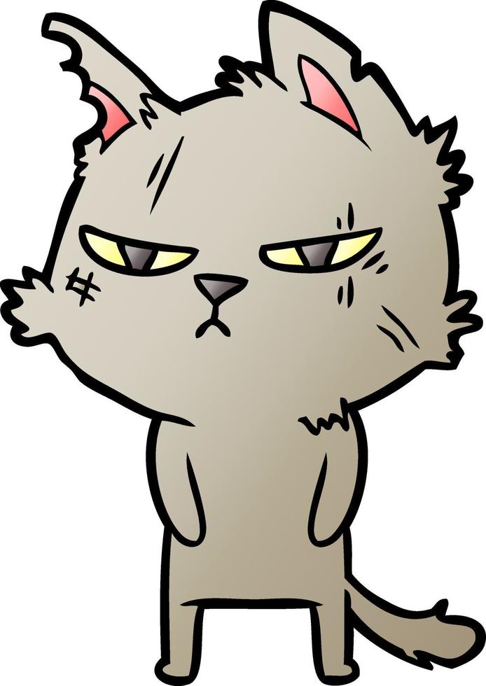 tough cartoon cat vector