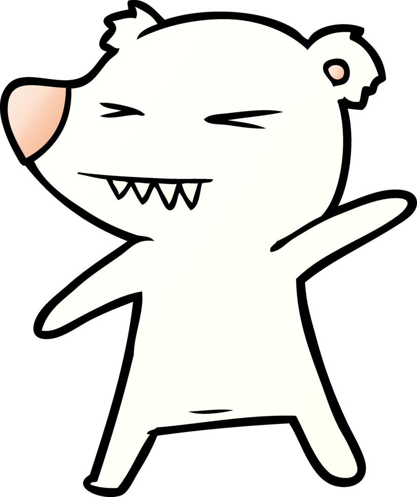 angry polar bear cartoon vector