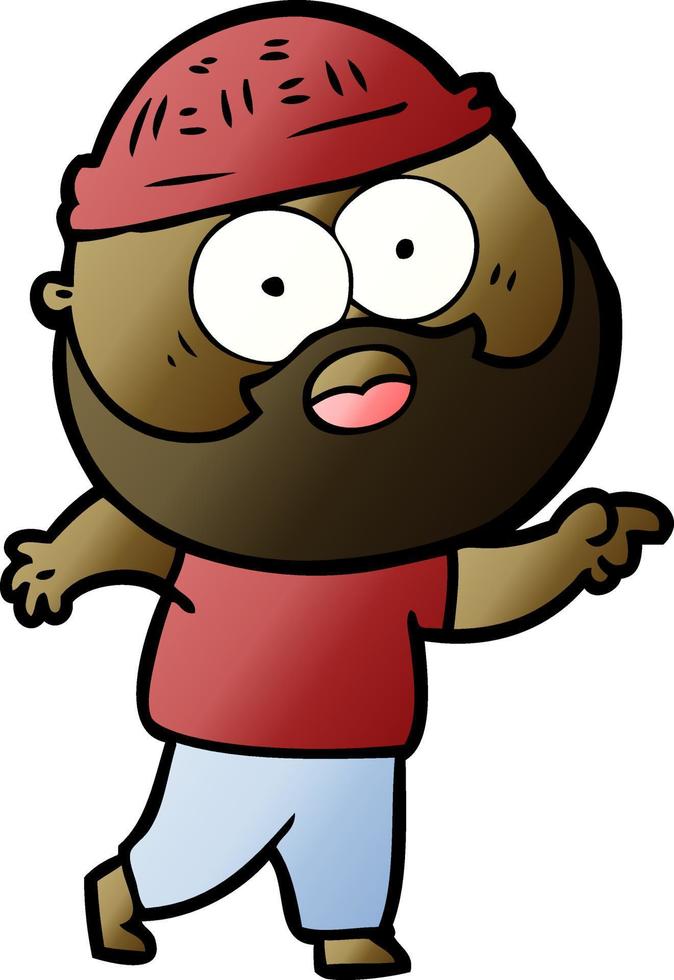 cartoon bearded man vector