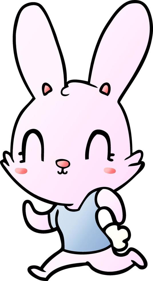 cute cartoon rabbit running vector