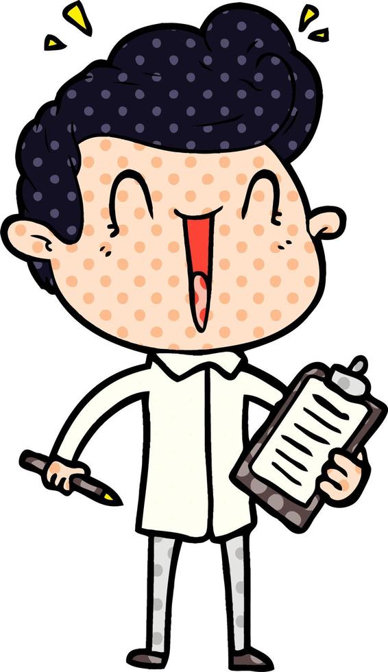 cartoon excited man vector