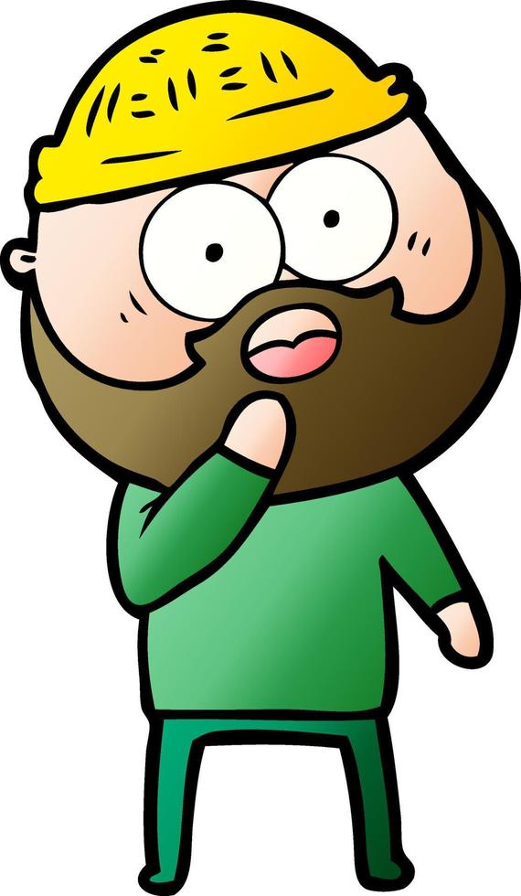 shocked bearded man vector