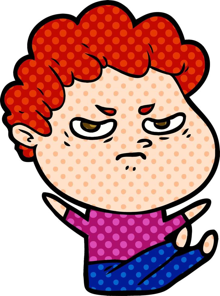 cartoon angry man vector
