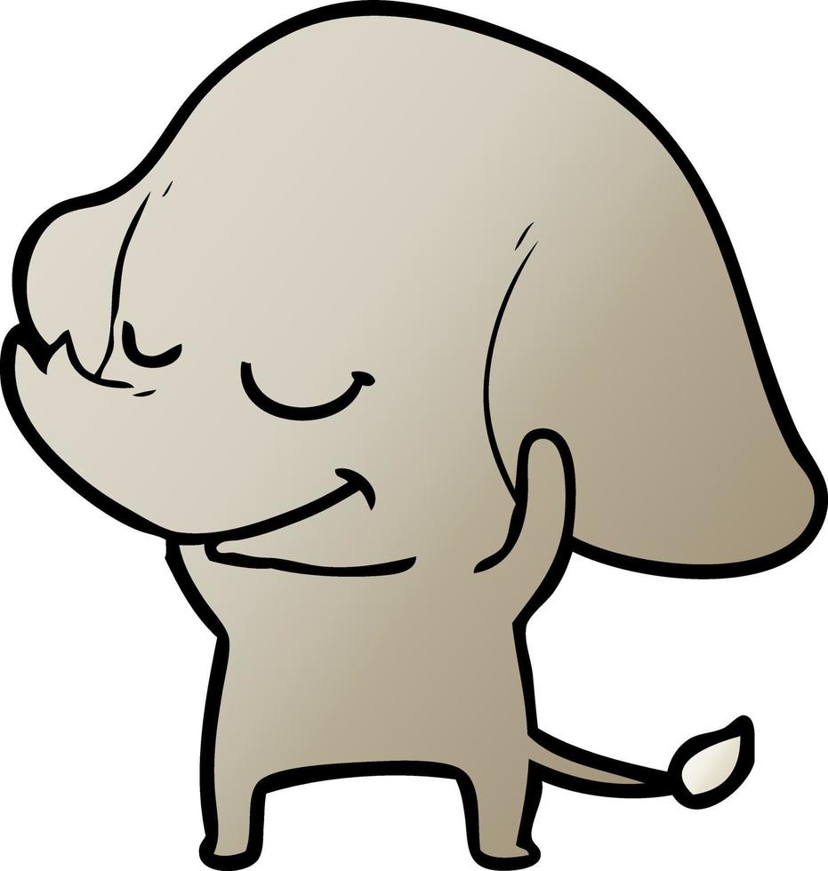cartoon smiling elephant vector