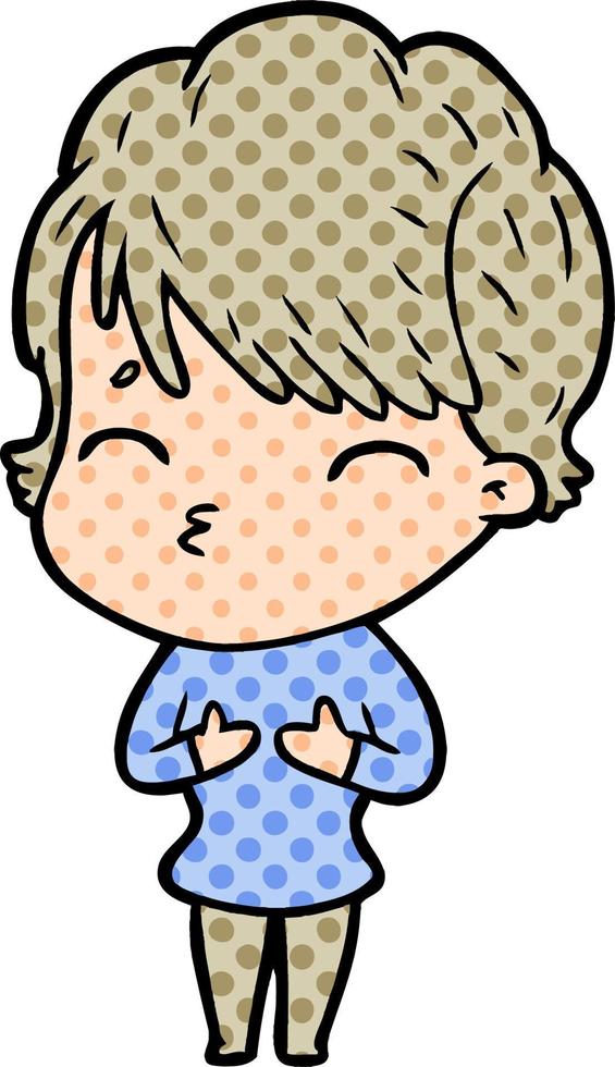 cartoon woman thinking vector