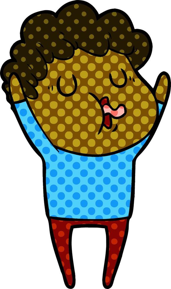 cartoon man singing vector