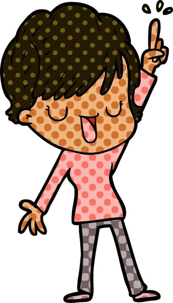 cartoon happy woman vector