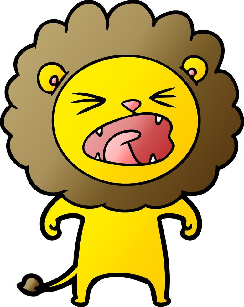 cartoon angry lion vector